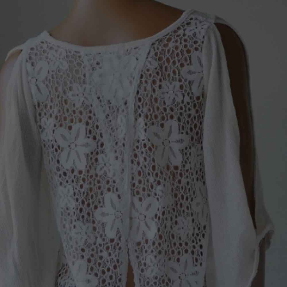 Hollister White Lace Long Sleeve Top